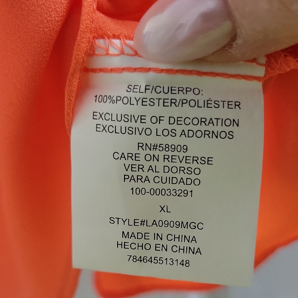 Gibson Latimer Coral Lace-Up Blouse - Picture 7 of 8